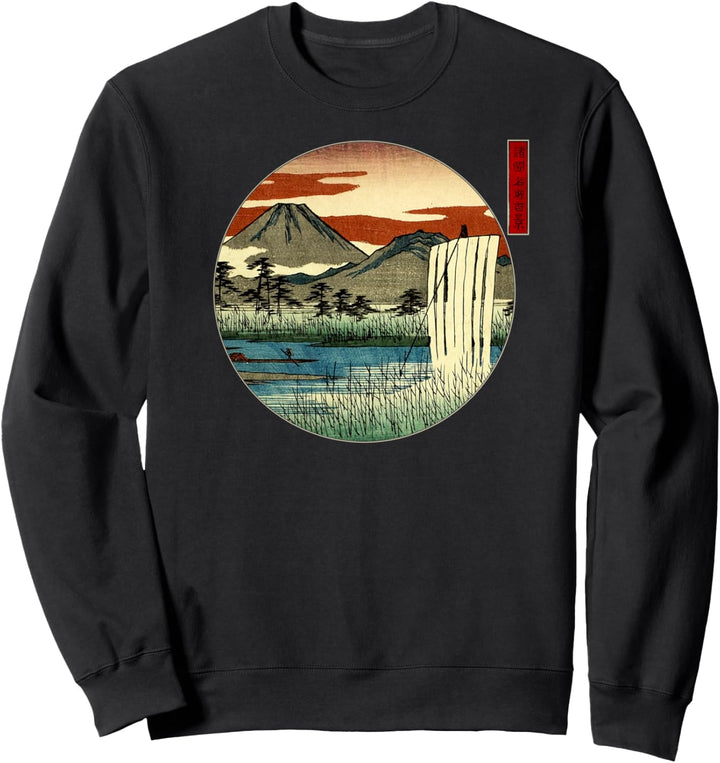 Berühmte japanische Kunst: Sagami River Hiroshige stilvoll Sweatshirt