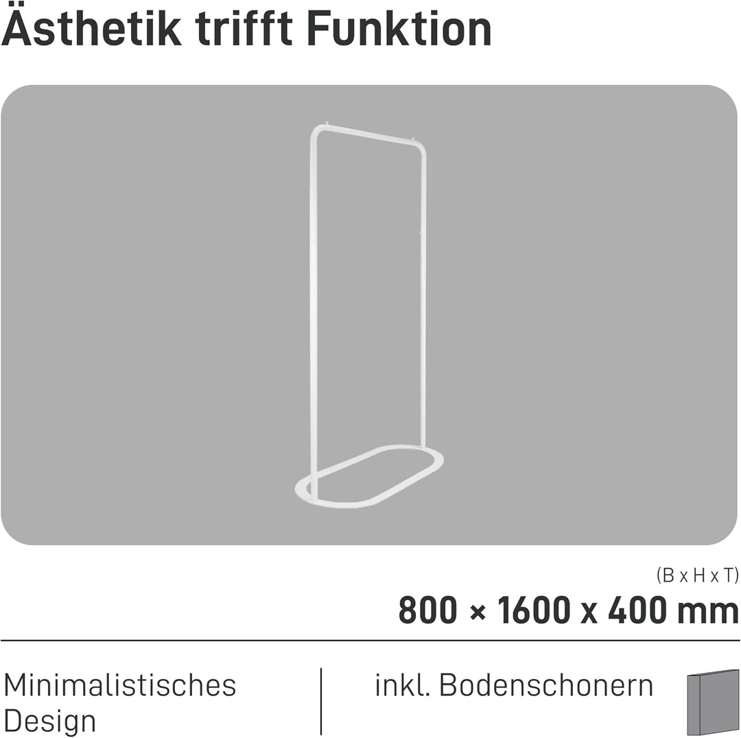Natural Goods Berlin OVAL Kleiderstange, freistehend, aus stabilem Metall, für Schlafzimmer, Wohnzim