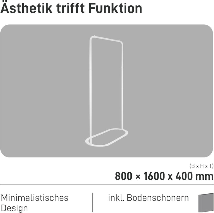 Natural Goods Berlin OVAL Kleiderstange, freistehend, aus stabilem Metall, für Schlafzimmer, Wohnzim
