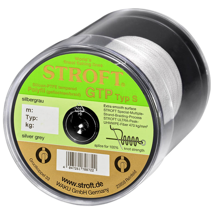 WAKU Schnur STROFT GTP Typ S Geflochtene 500m Silbergrau S3-0,200mm-8kg