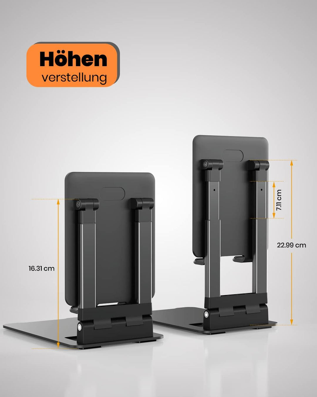 Stabiler Tablet Ständer,Klearlook Faltbarer Tablet Halter mit einstellbarer Höhe/Winkel, Aluminium U