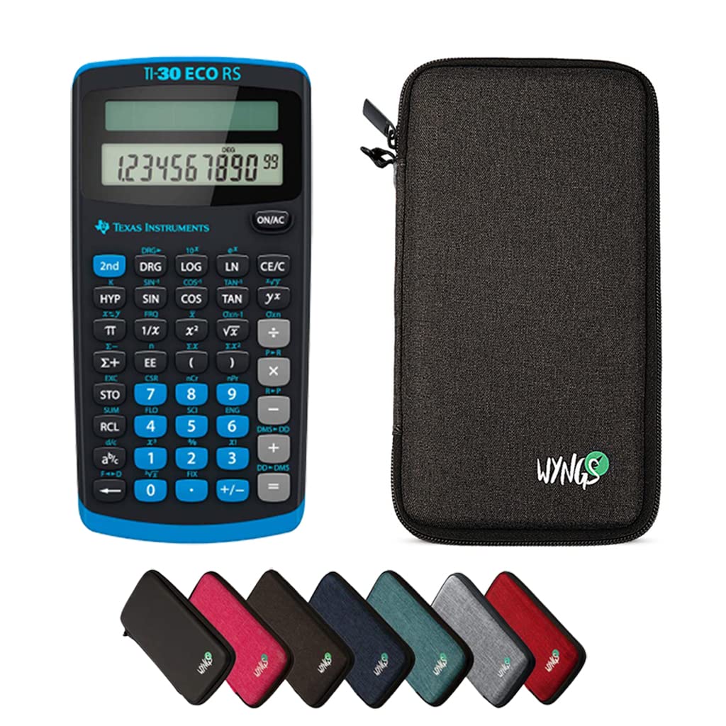 TEXAS INSTRUMENTS CALCUSO Sparpaket: TI 30 ECO RS wissenschaftlicher Rechner + WYNGS Schutztasche du