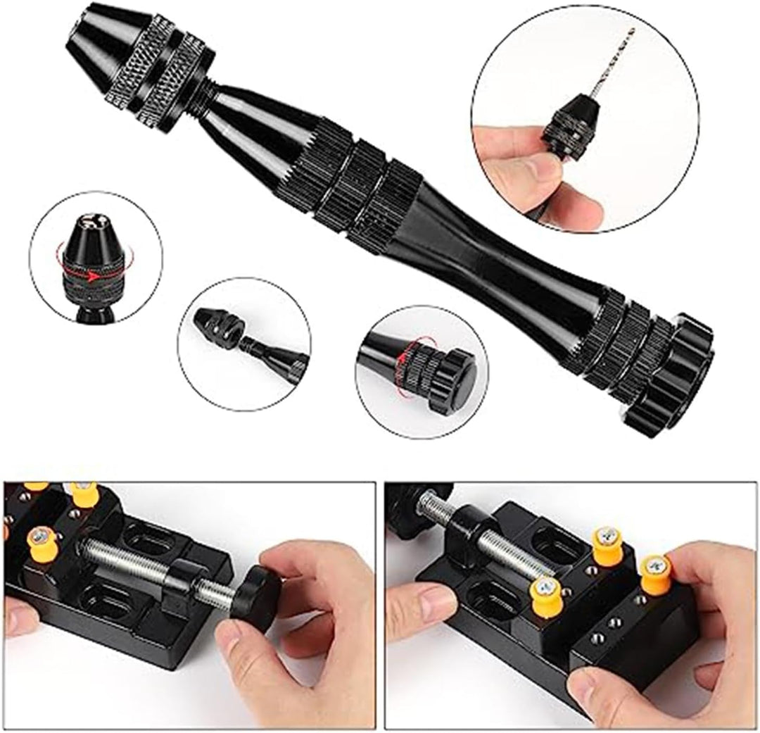 Portable Hand Drill, Miniature Drill Kit, Hobby Drill Set, Resin Drilling Tool, Manual Hobby Drill K