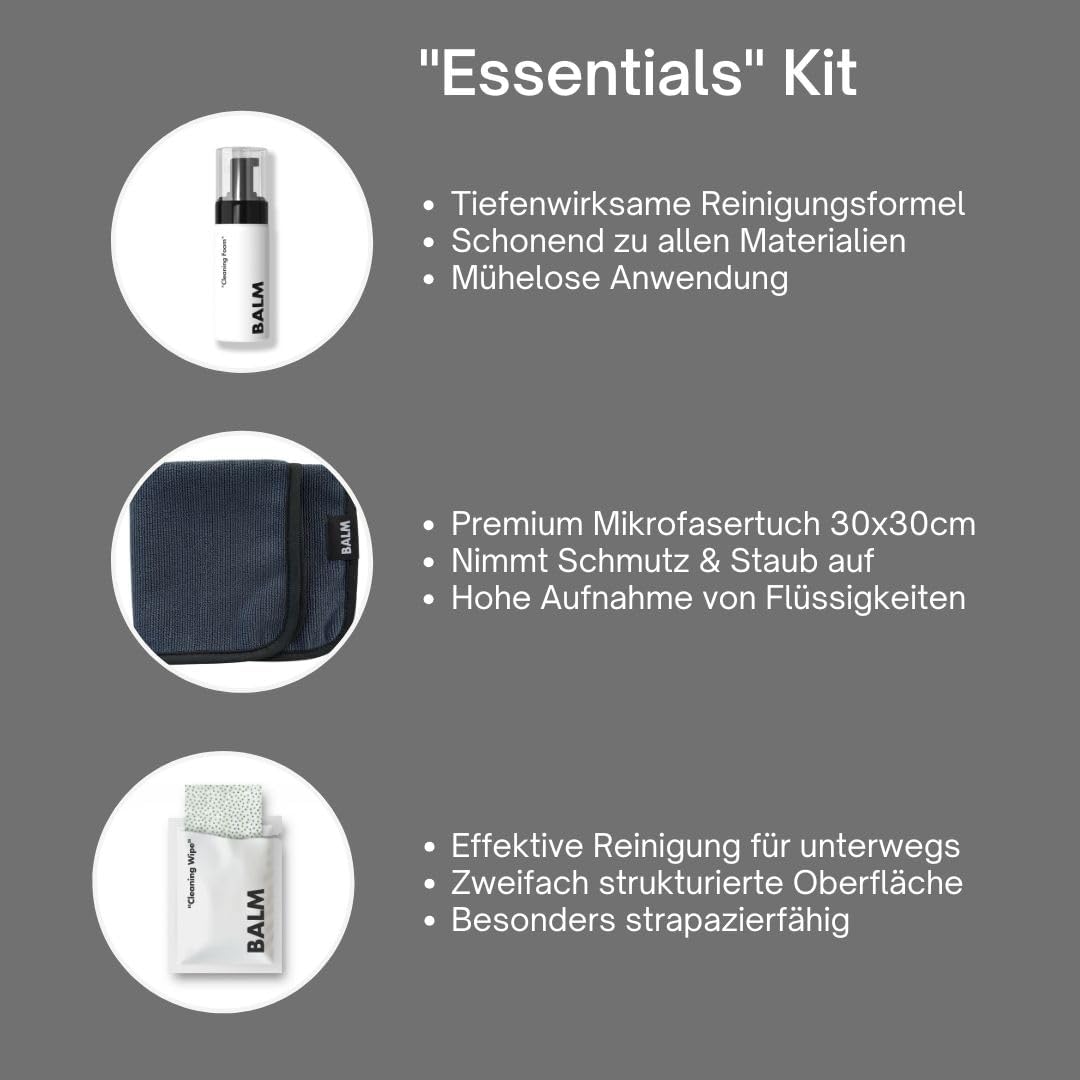 BALM Schuhputzsets – Premium Sneaker Reiniger & Schuhpflegeset für Leder, Textil, Suede, Nubuk etc –