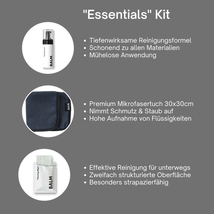 BALM Schuhputzsets – Premium Sneaker Reiniger & Schuhpflegeset für Leder, Textil, Suede, Nubuk etc –