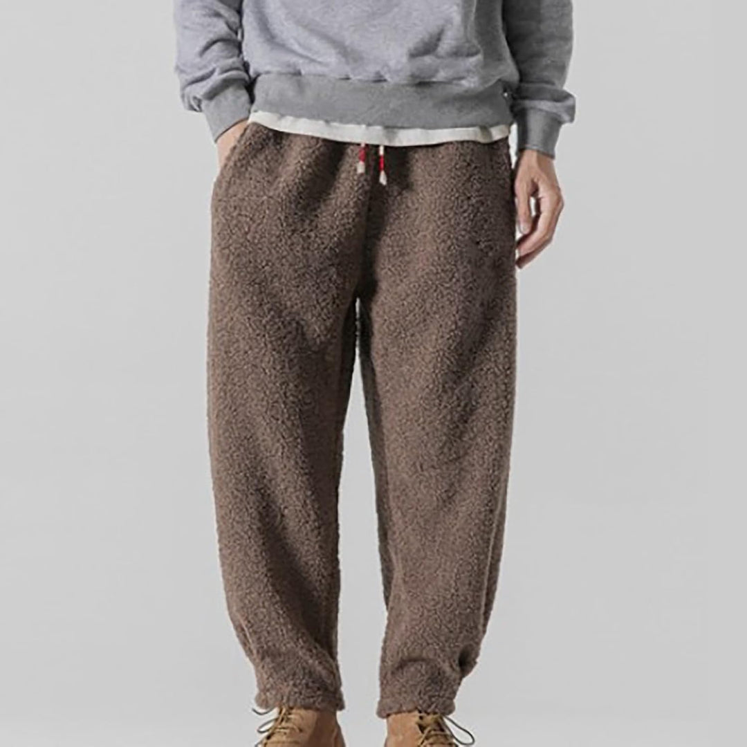 Generisch Teddy Fleece Hose Herren, Plüschhose Herren Sport, Jogginghose Mit Tunnelzug Fleecehose Mi