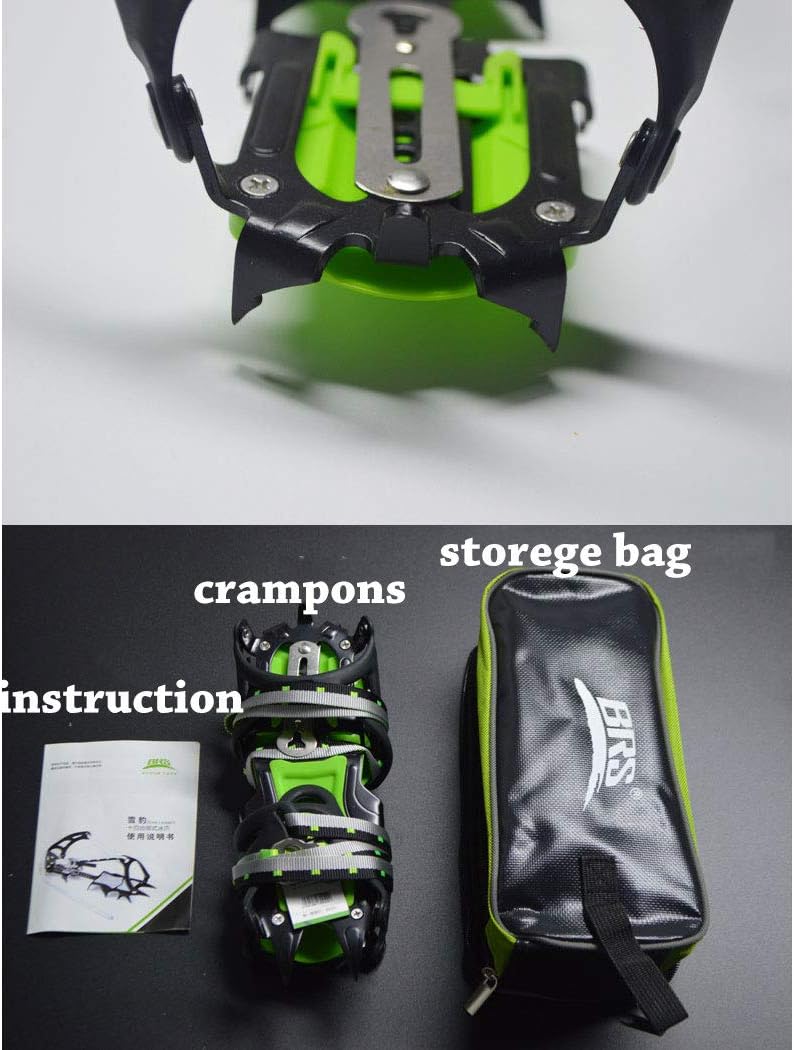Tentock Steigeisen für Bergschuhe, Edelstahl Schuhspikes Crampons Anti-rutsch Eisklampe Steigeisen m