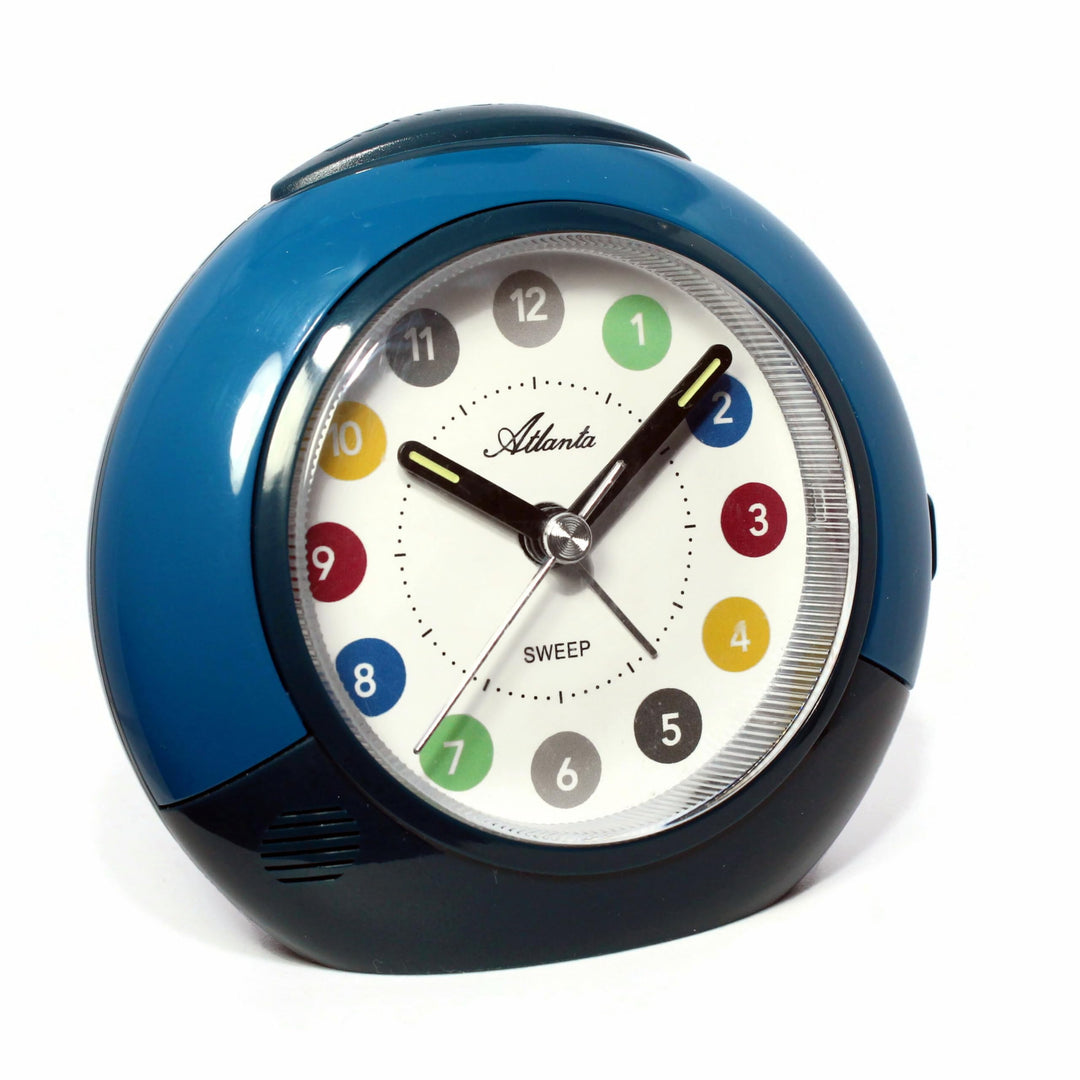 Atlanta Kinderwecker ohne Ticken Leisegang Quarz Licht Snooze - 1526/5 (Blau)