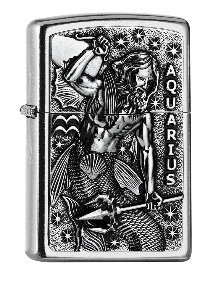 Zippo 2006508 PL 207 Aquarius Tierkr. V19 Feuerzeug, Messing, Design, 5,83,81,2