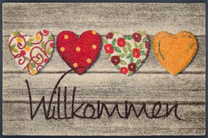 wash+dry Fussmatte, Willkommensgruss 50x75cm, innen und aussen, waschbar 50x75cm Willkommensgruss Bu