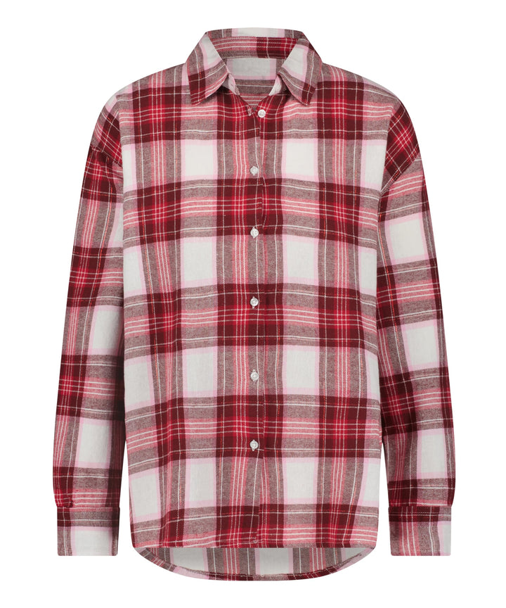 Hunkemöller Pyjamatop Lange Ärmel Twill S Cerise, S Cerise