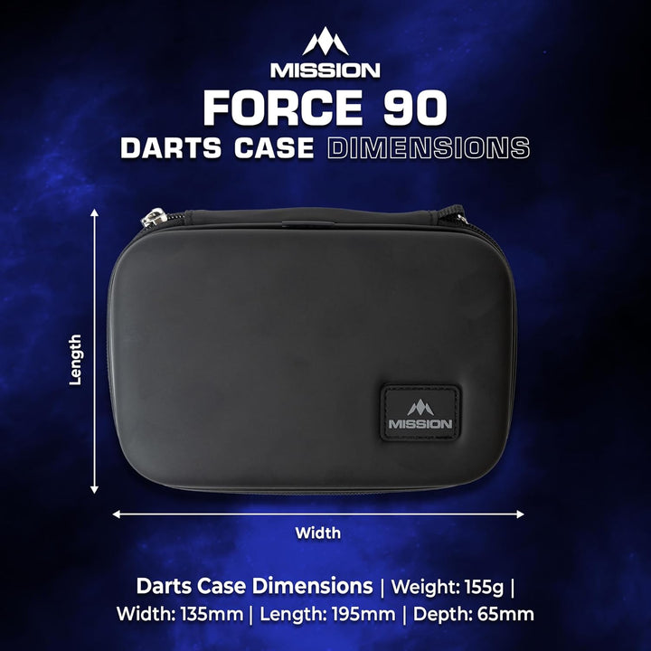 Mission | Force 90 | Eva Case | Schwarz | Starker Schutz | Darttasche/Aufbewahrungsetui