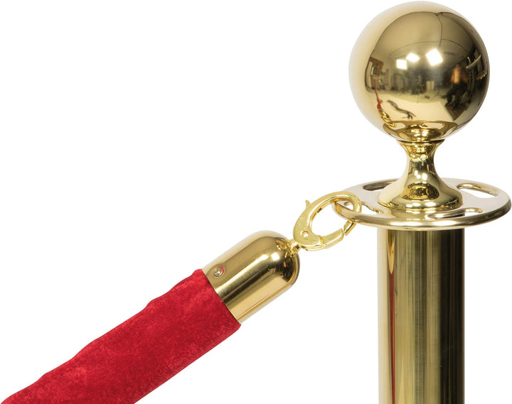 Securit Classic Barriere-Set – Gold – flach Head Post 100 cm & rund Boden 31 x 31 cm, Metall, 13 x 3