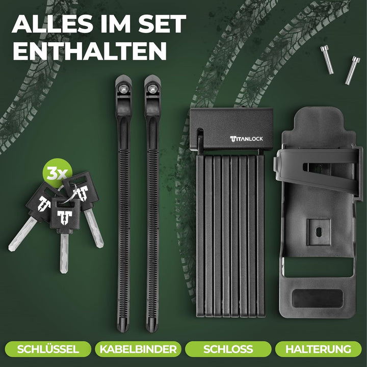 Fahrradschloss Faltschloss Diebstahlsicher [Das Original] Schnelle + Leichte Montage Rostfrei Sicher