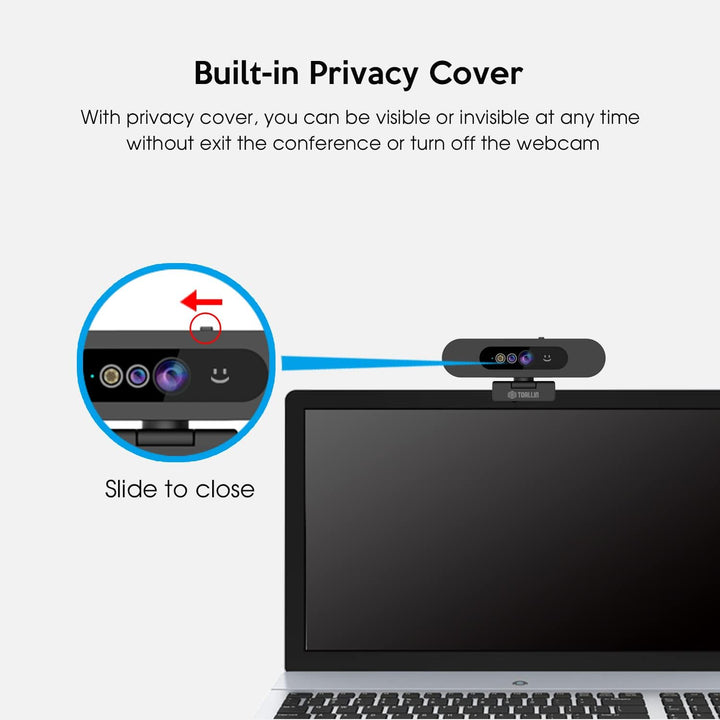TOALLIN 1080P-Webcam für Windows Hello Face Login, Gesichtserkennungs-IR-Kamera und Windows Hello-ko