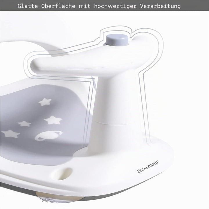 Bebamour Baby-Badesitz mit starkem Saugnapf, 3 Positionen, rutschfest, für Kleinkinder, 6–18 Monate,