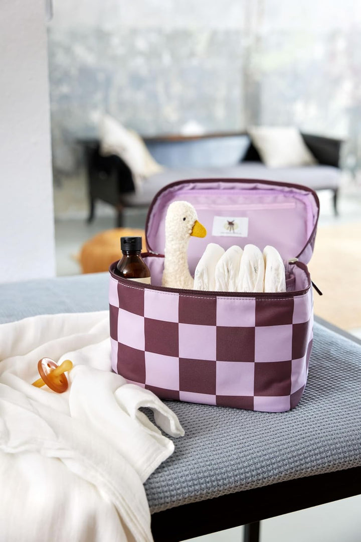 LÄSSIG Baby Wickeltisch Organizer Windel-Organizer to Go/Casual Nursery Caddy To Go Dunkelrot, Dunke