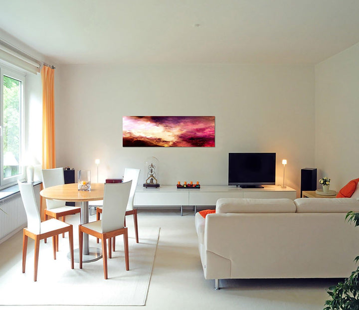 Paul Sinus Art Panoramabild auf Leinwand und Keilrahmen 150x50cm Weltall Planet Erde Galaxie