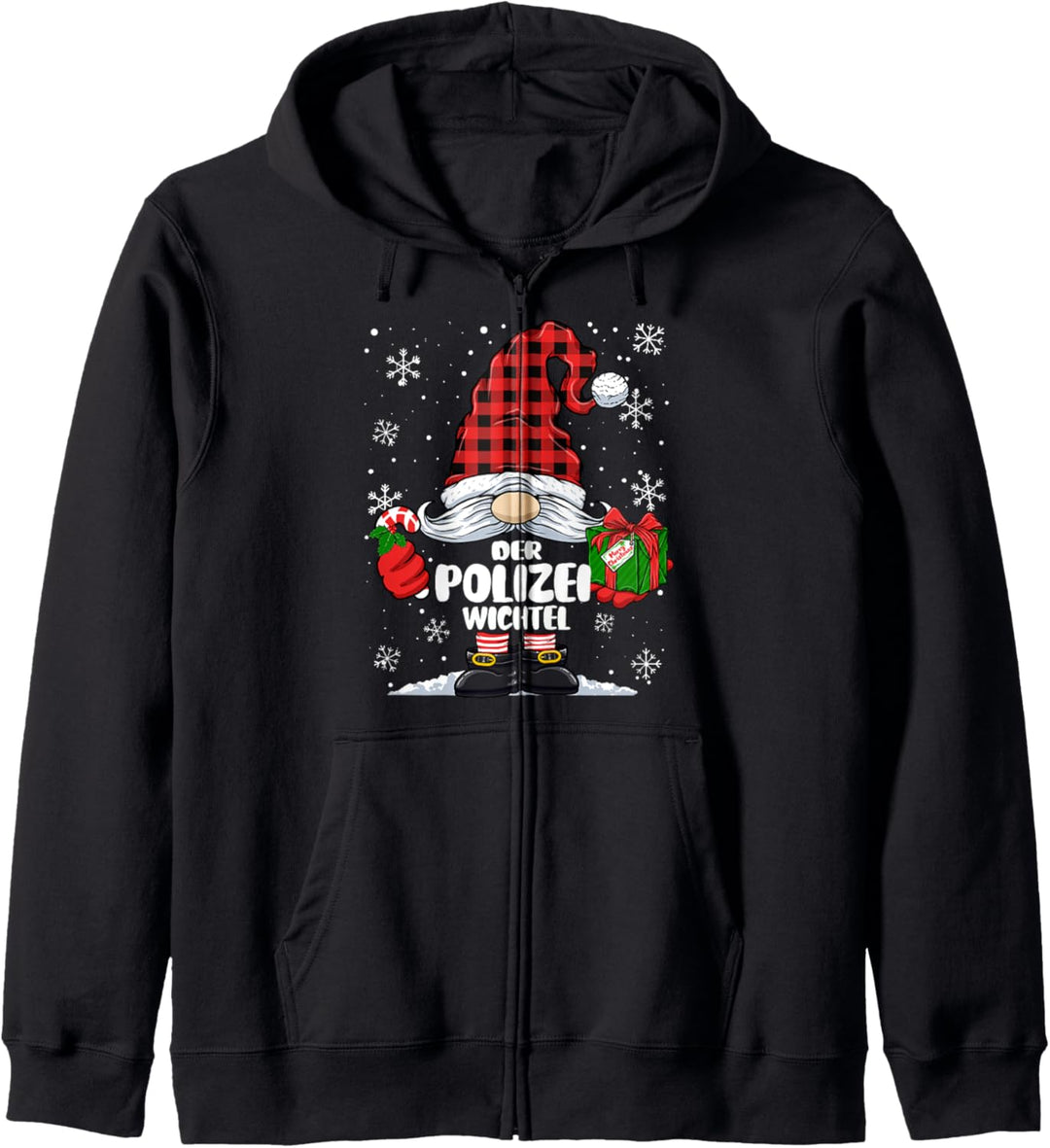 Polizei Wichtel Weihnachten Wichtel Polizist Damen Herren Kapuzenjacke