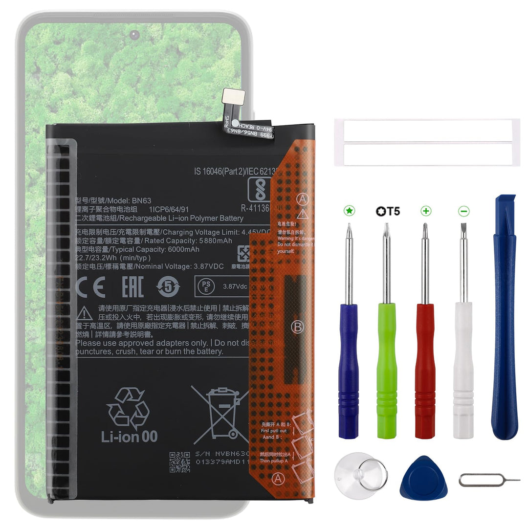 Neu BN63 Akku Ersatz Kompatibel mit Redmi 10/10 Prime Ersatzbatterie mit aktualisiertem Reparaturwer