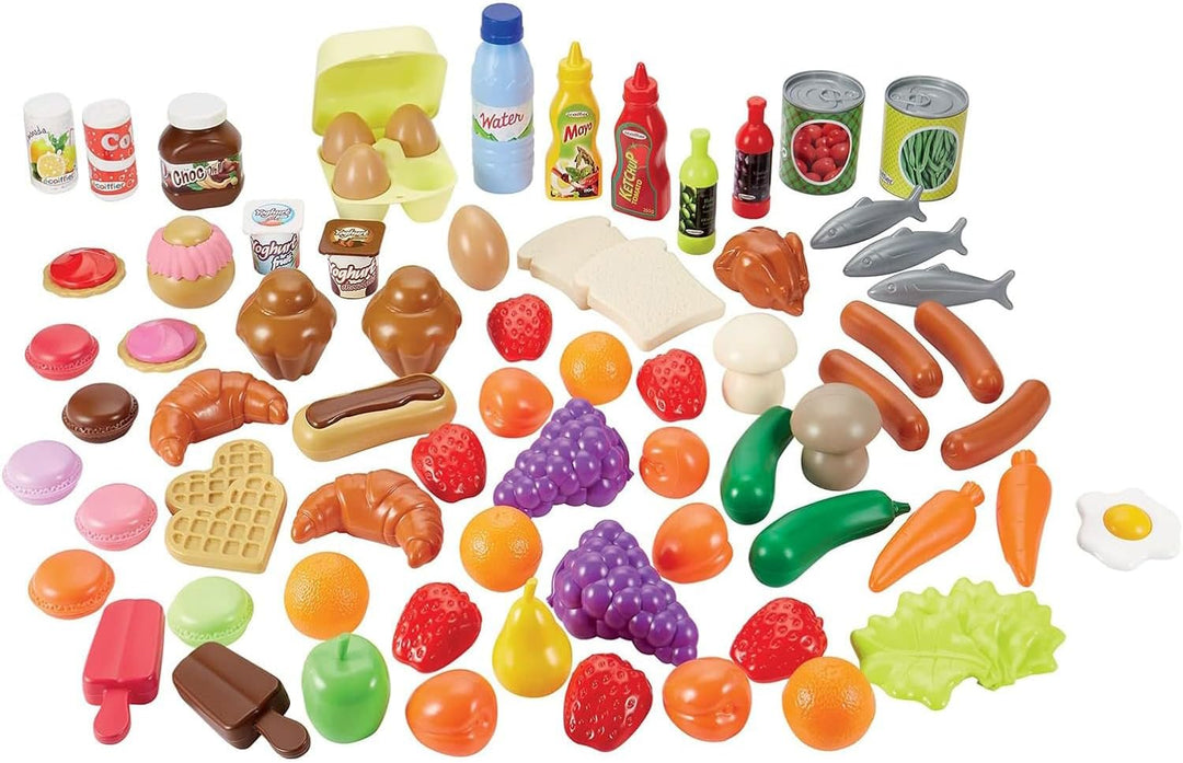 Ecoiffier - 75tlg. Lebensmittel-Set - für Kinder ab 18 Monaten, ideales Zubehör-Paket für Kaufladen