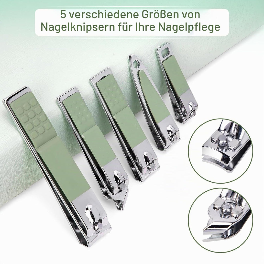 Madenia Nagelknipser Set Professionelle: 35 in 1 Tragbaren Maniküre Pediküre Set für Zuhause &amp; Reise