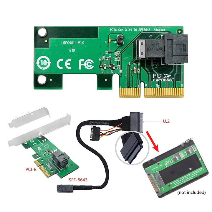 chenyang CY PCI-E 3.0 4.0 x4 zu SFF-8643 36Pin Kartenadapter mit SFF-8643 zu U.2 U2 SFF-8639 NVME PC