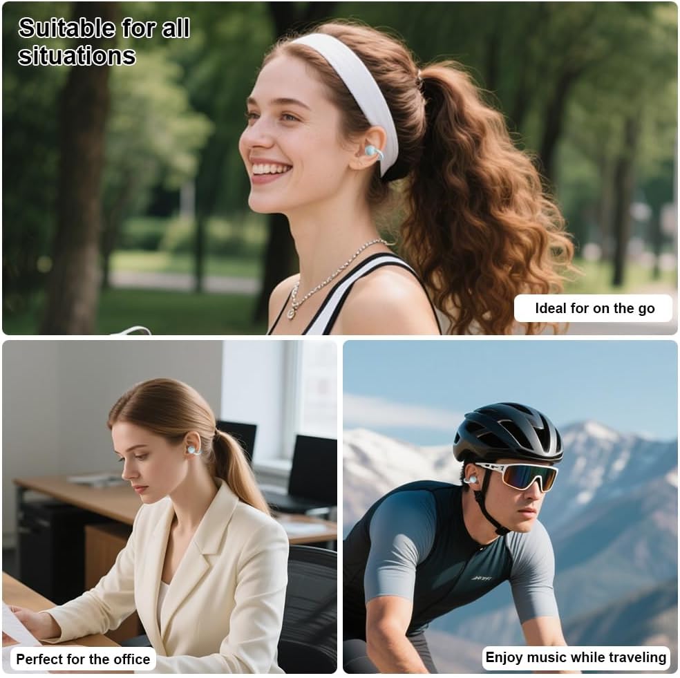 Open Ear Kopfhörer, Clip On Earbuds Kabellos Bluetooth 5.4, 48H Spielzeit, Komfortabler Sitz, Sport-