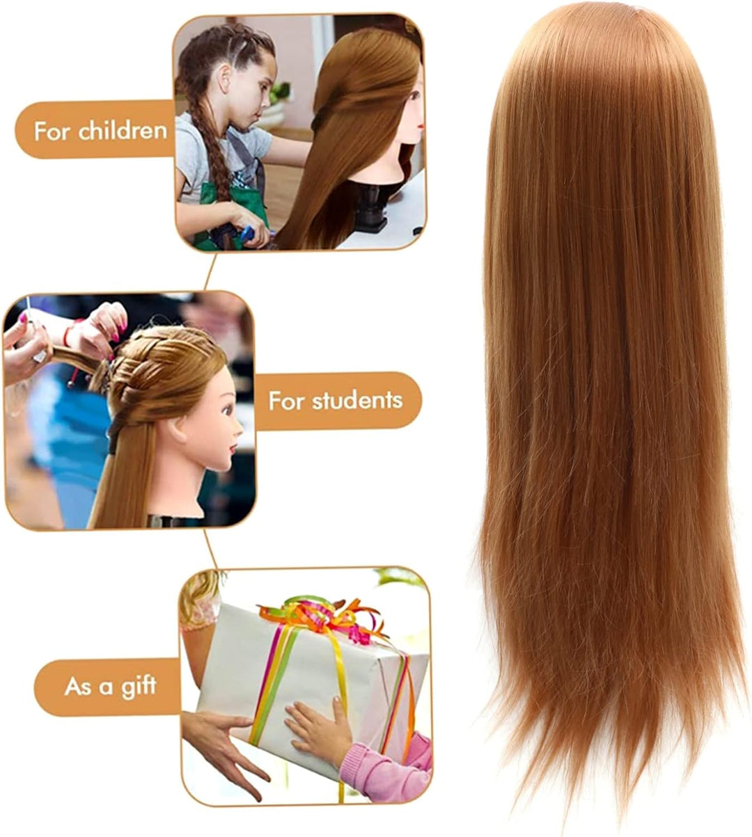 Beavorty Kosmetologie Übungskopf Braiding Mannequin Head Haarstyling Trainingskopf Mit Haare Für Fri