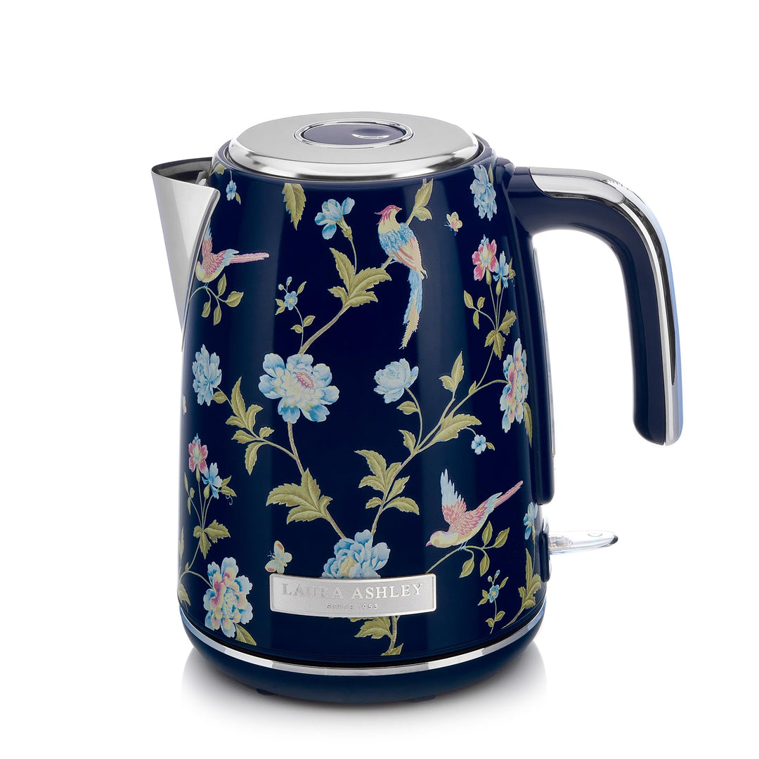 Laura Ashley Elveden Navy Kabelloser Elektrischer Wasserkocher von VQ. Edelstahl-Wasserkocher 1.7 Li