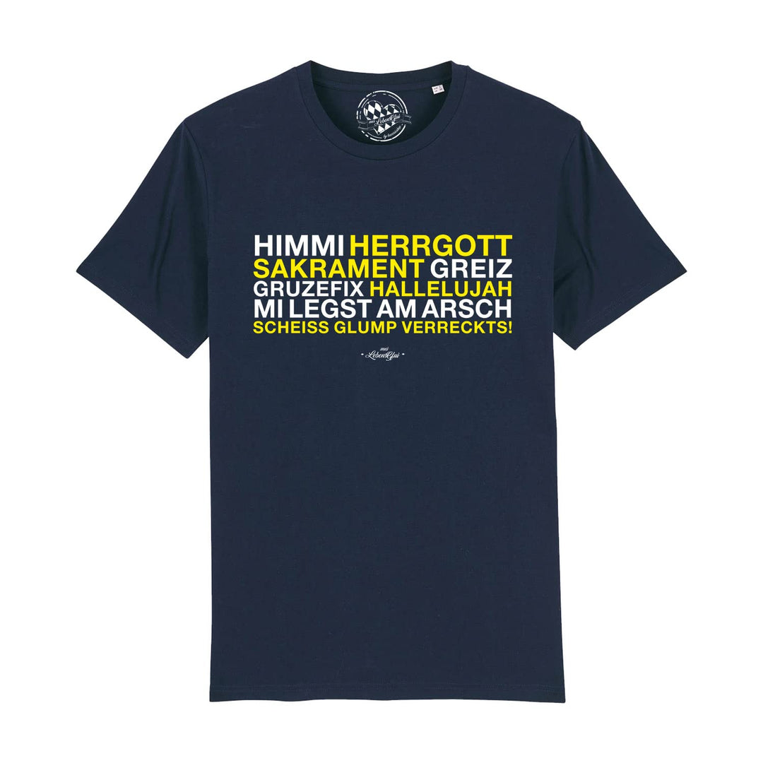 Bavariashop Bayerisches Herren T-Shirt Himmi Herrgott S Dunkelblau, S Dunkelblau