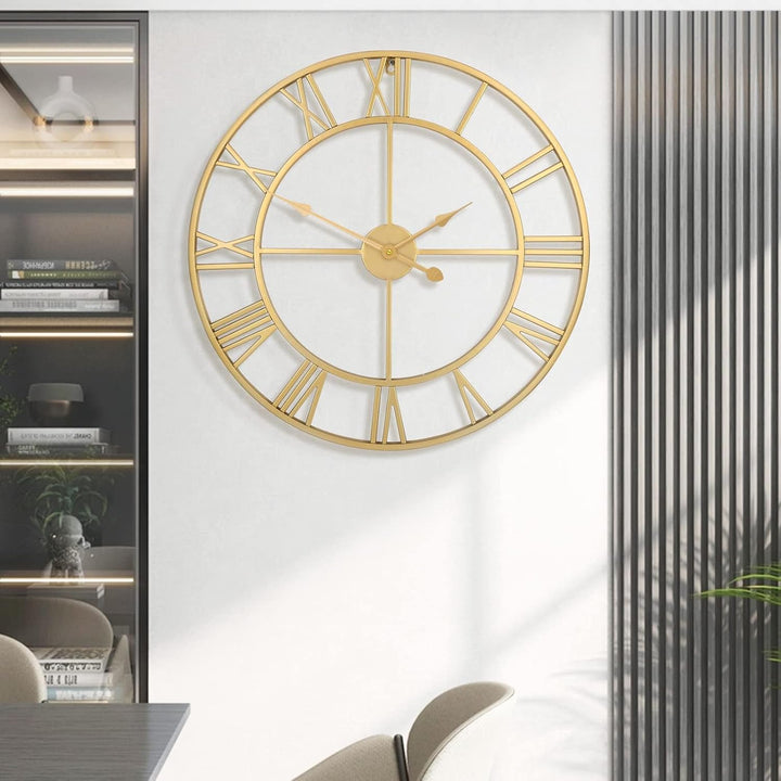 Mee 2ou Wanduhr Modern Nahezu Lautlos Ohne Tickgeräusche -47cm Durchmesser Römische Ziffern Wanduhre