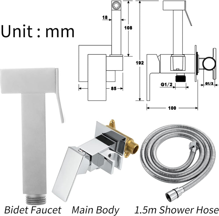 ESOP Bidet Handbrause Toilette Chrom Messing Bidet Handbrause Sprayer für Bidet Armaturen WC, Bidet