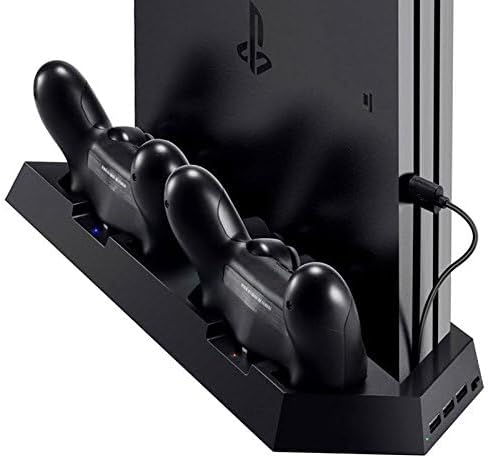 OSTENT Dual Controller Ladegerät Lüfter USB Hub Vertikale Ständer für Sony PS4 / Slim/Pro Konsole