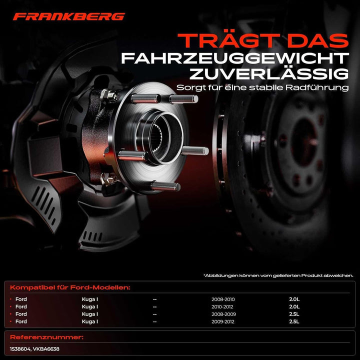 Frankberg 2x Radnabe Radlagersatz Hinterachse Links Rechts Allrad für Kuga I 2008-2012 1538604 Hinte