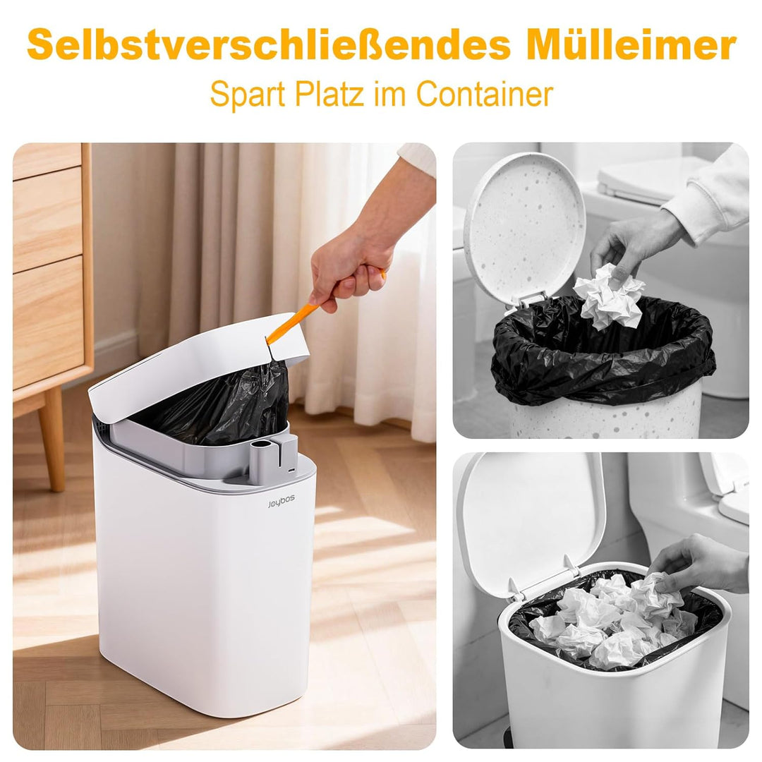 MOPUP Badezimmer-Mülleimer, automatischer Müllbeutel-Mülleimer, 3.5 Gallonen schlanker, smarter klei