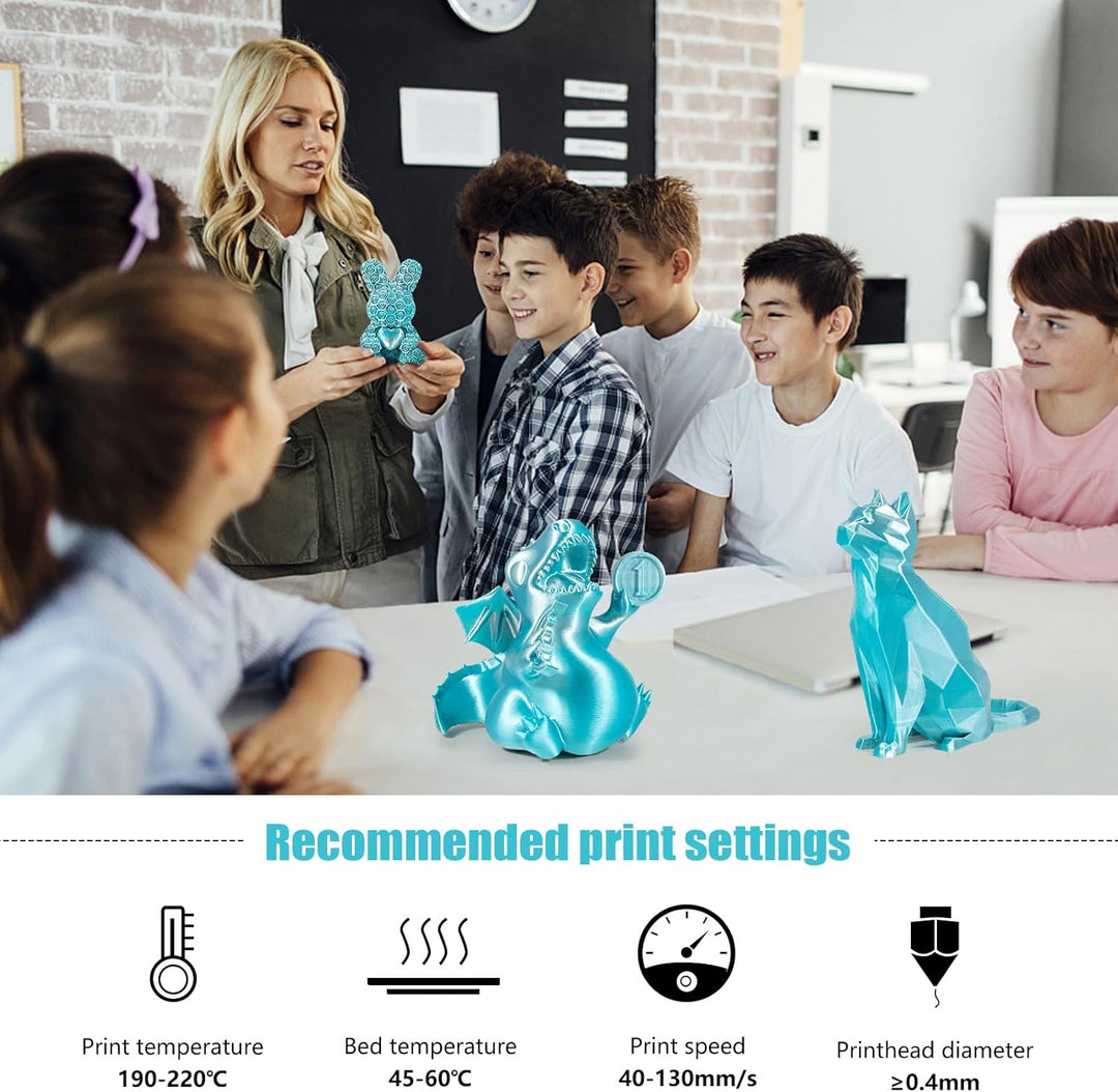 iSANMATE Dual Seide Filament PLA 1.75mm, Dual Silber Blau Silk PLA Filament, 3D Drucker Silk Filamen