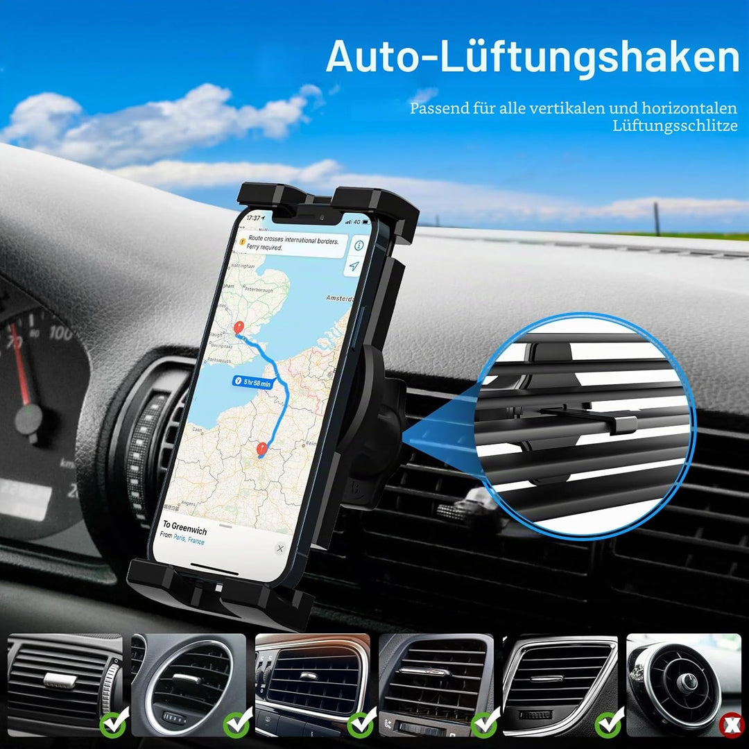 woleyi Tablet Halterung Auto Saugnapf, Armaturenbrett Windschutzscheibe Lüftung KFZ Tablet Halterung