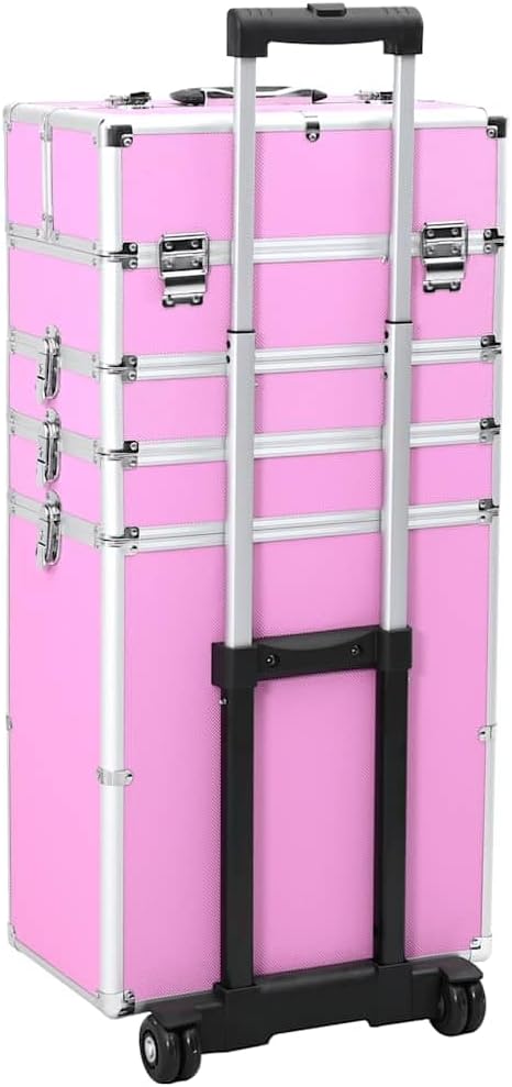 vidaXL Kosmetikkoffer mit 4 Etagen Ablagen Beauty Case Schminkkoffer Friseurkoffer Schmuckkoffer Pil