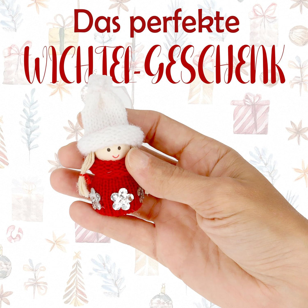 CREOLOGIC Mini-Wichtel Figur 7cm · Baumschmuck· Weihnachtsdekoration · Wintermütze · Deko · Wichtelg