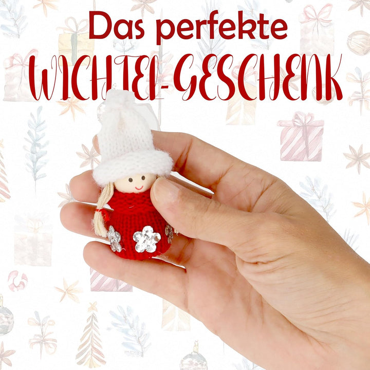 CREOLOGIC Mini-Wichtel Figur 7cm · Baumschmuck· Weihnachtsdekoration · Wintermütze · Deko · Wichtelg