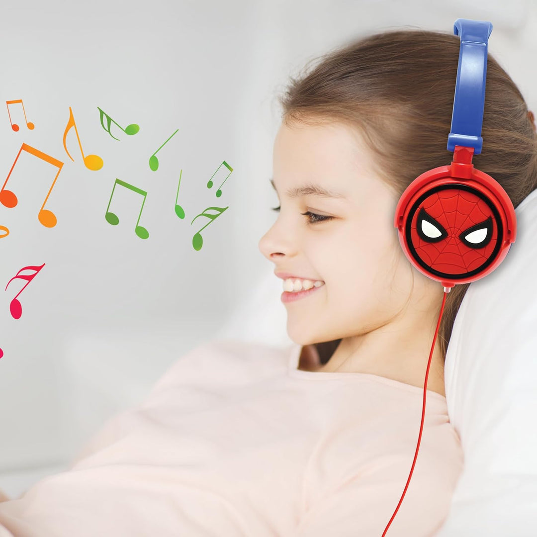 Lexibook, Spider-Man, Stereo-Kopfhörer, kindersichere Lautstärke, faltbar und einstellbar, rot/blau,