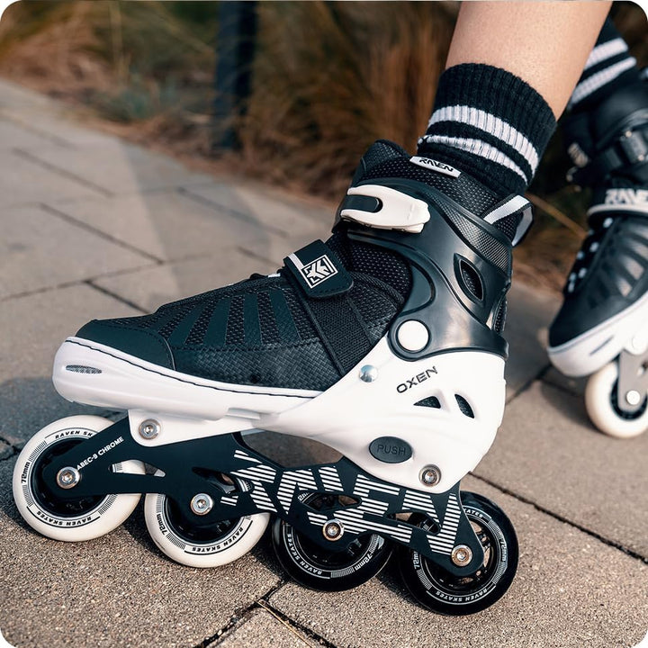 RAVEN Inline Skates Inliner für Kinder und Erwachsene OPTIONAL 2in1 mit Schlittschuhen verstellbar O