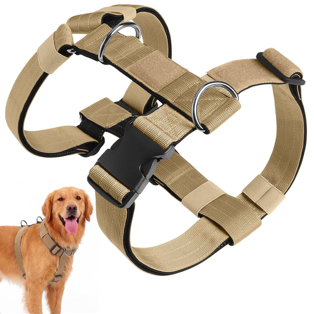 Hundegeschirr Mittelgrosse Grosse Hunde, Anti Zug Brustgeschirr Verstellbar mit Front Clip, Taktisch