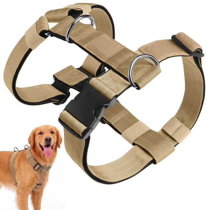 Hundegeschirr Mittelgrosse Grosse Hunde, Anti Zug Brustgeschirr Verstellbar mit Front Clip, Taktisch