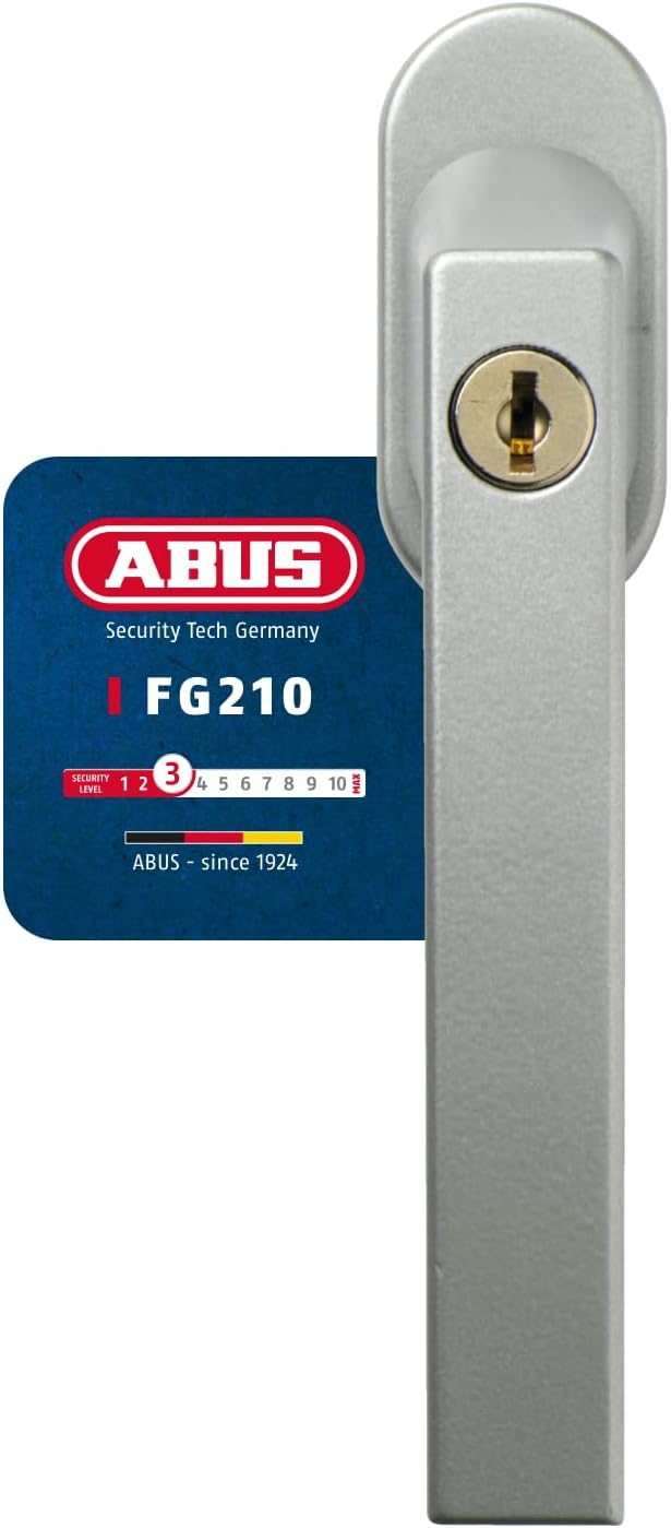 ABUS Abschliessbarer Fenstergriff FG210 AB210 - 3er Set - Fensterknauf mit Druckzylinder, gleichschl