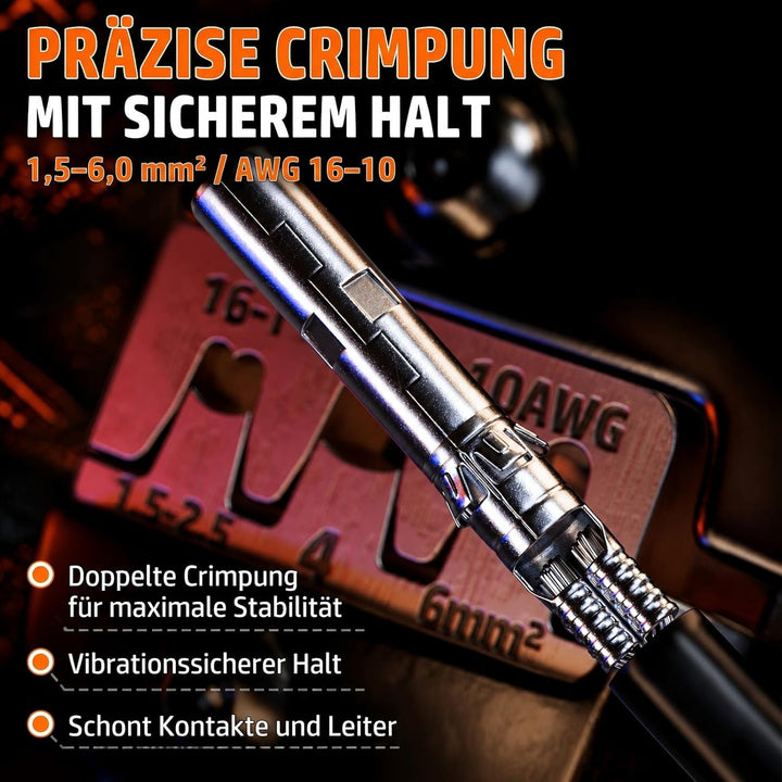 PEBA Crimpzange Solarstecker Set für 2.5/4/6mm² Solarpanel PV Kabel, mit Male/Female Solarpanel Kabe