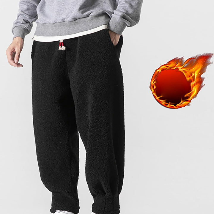 Generisch Teddy Fleece Hose Herren, Plüschhose Herren Sport, Jogginghose Mit Tunnelzug Fleecehose Mi