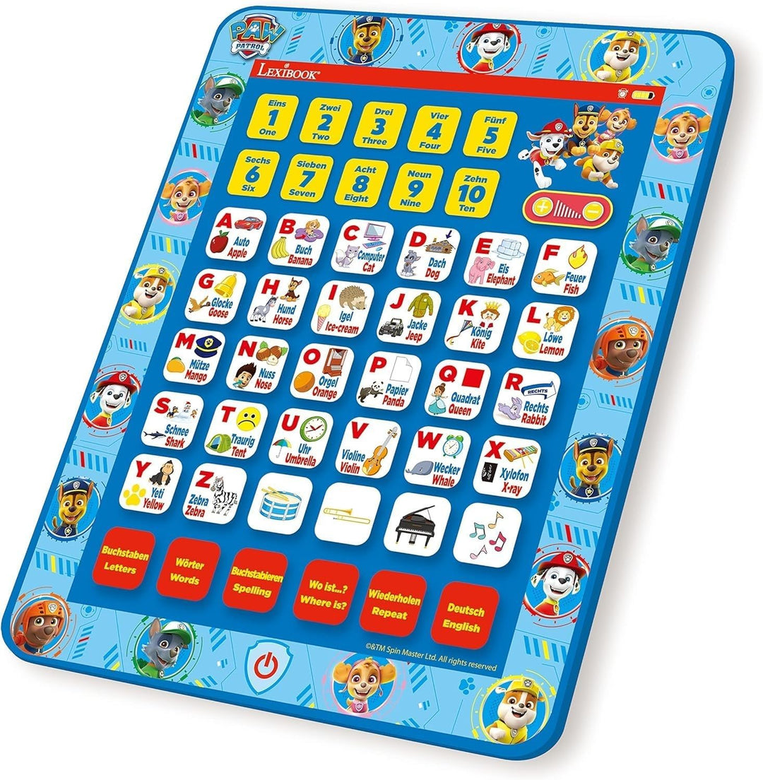 Lexibook, Paw Patrol, Educational Bilingual Interactive Learning Tablet, Spielzeug zum Lernen Alphab