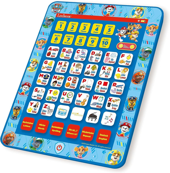 Lexibook, Paw Patrol, Educational Bilingual Interactive Learning Tablet, Spielzeug zum Lernen Alphab